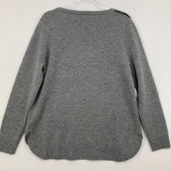 Toad & Co Large Aleutia Crew Neck Long Sleeve Gray Lambs Wool Pullover Sweater - Picture 10 of 12